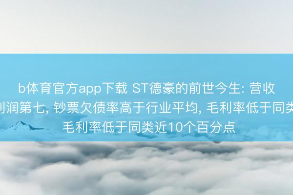 b体育官方app下载 ST德豪的前世今生: 营收行业第八、净利润第七, 钞票欠债率高于行业平均, 毛利率低于同类近10个百分点